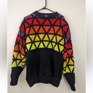Vintage SOS Sportswear Of Sweden Geometric Wool Blend Ski Sweater